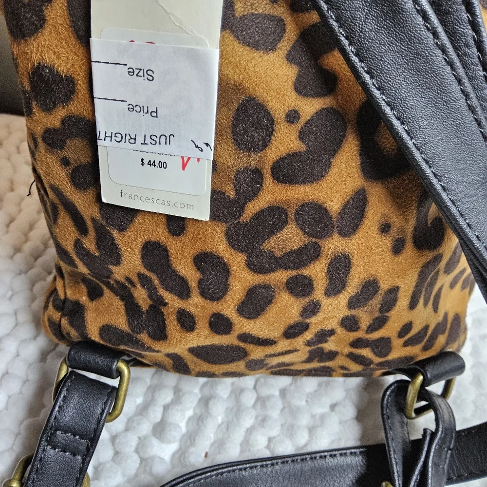 leopard print small backpack